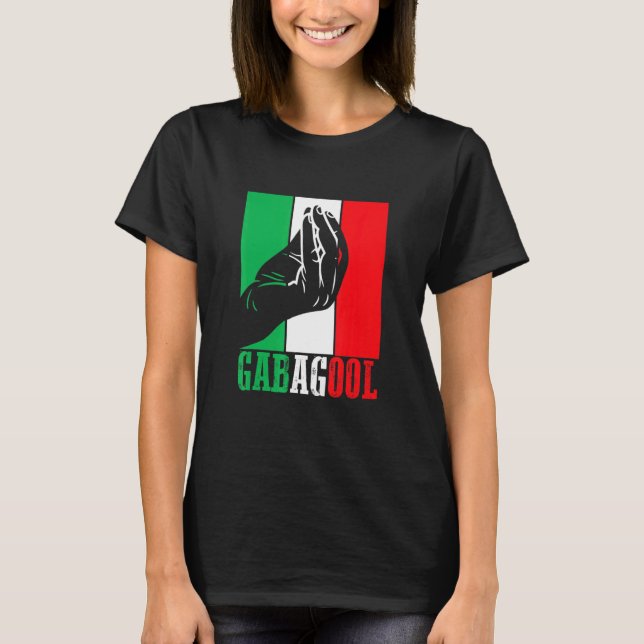 T-shirt Gabagool Viande Italienne Américaine Avec Panneau  (Devant)