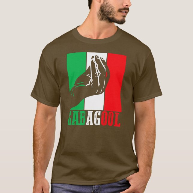 T-shirt Gabagool Viande italienne américaine avec signe à  (Devant)