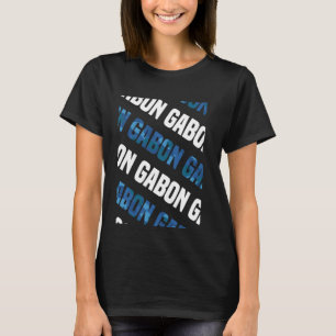 T-shirt Gabon Camo Motif Camouflage bleu