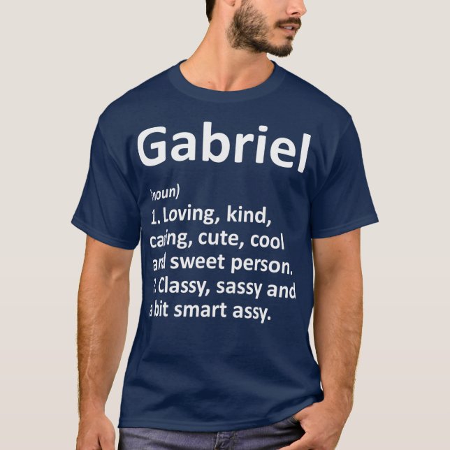 T-shirt GABRIEL Définition Nom personnalisé Drôle cadeau (Devant)