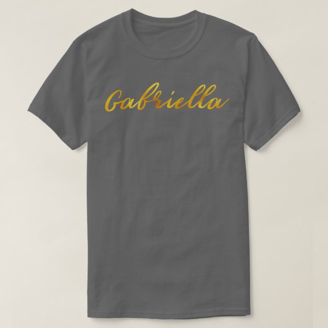 T-shirt Gabriella Nom Lettres mains en Faux Gold (Design devant)