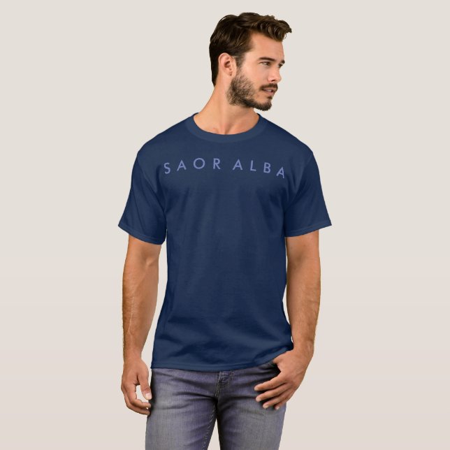 T-shirt Gaélique alba de Saor de l'indépendance écossaise (Devant entier)