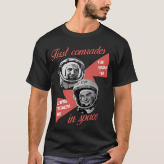 T-shirt Gagarine Et Tereshkova, Premiers Camarades D'Astro