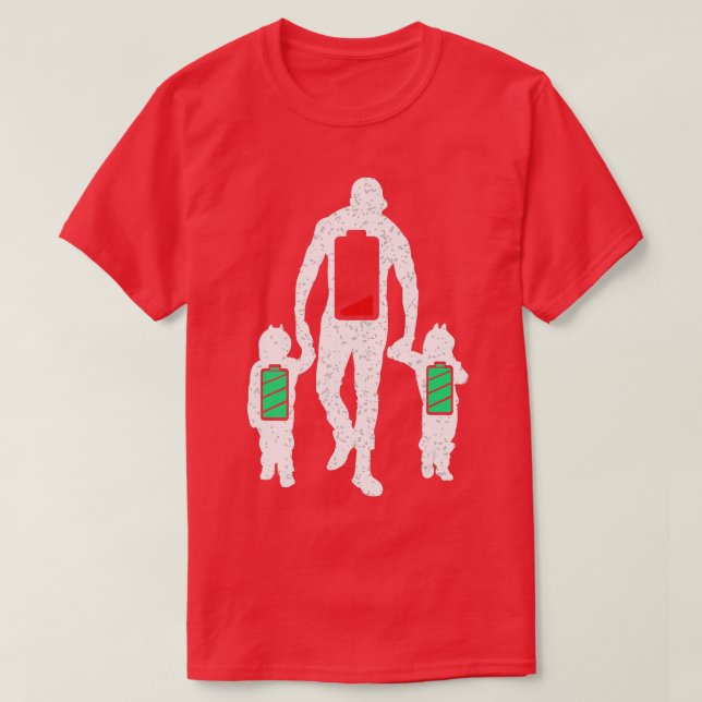 T-shirt Gagnant amusé Papa Batterie basse Charge complète (Design devant)