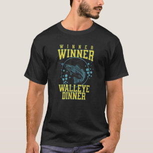 T-shirt Gagnant Walleye Dîner Dîner Drôle Pêcheurs de pois