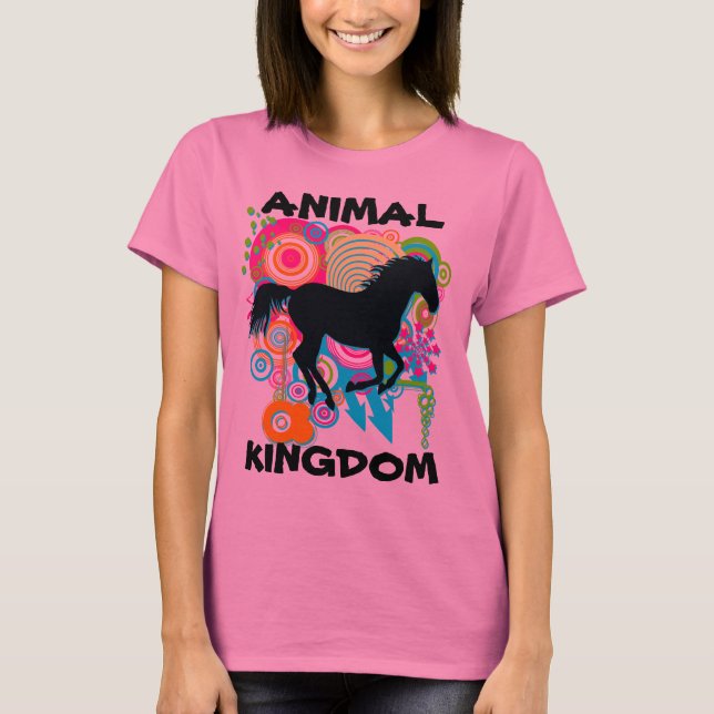T-shirt GAIN galopant de silhouette de cheval de règne (Devant)