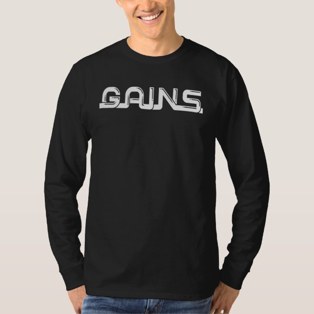 T-shirt GAINS Gym Fitness Workout Motivational F357 (Devant)