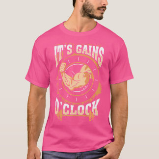 T-shirt Gains O'Horloge Gym Bodybuilding Poids Lifting