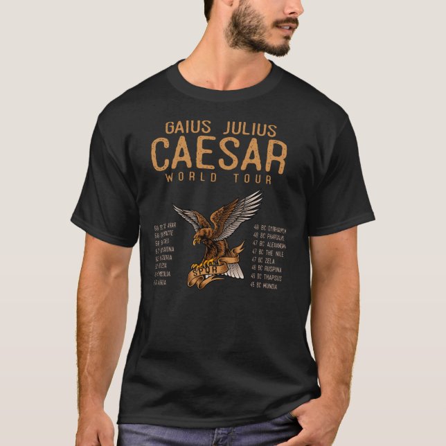 T-shirt Gaius Julius César World Tour, Ancien Romain (Devant)