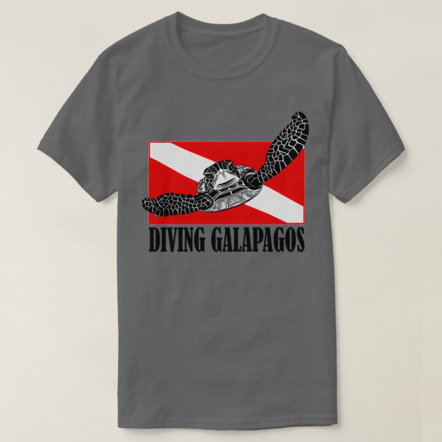 T-shirt Galapagos Plongée avec tortue de mer (Design devant)
