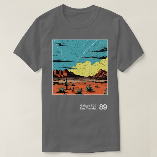 T-shirt Galaxie 500 Bleu Thunder Style minimal Art graphiq (Design devant)