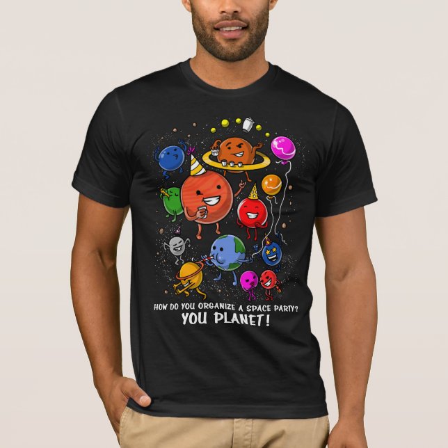 T-shirt Galaxie cosmique d'astronomie de planète de partie (Devant)