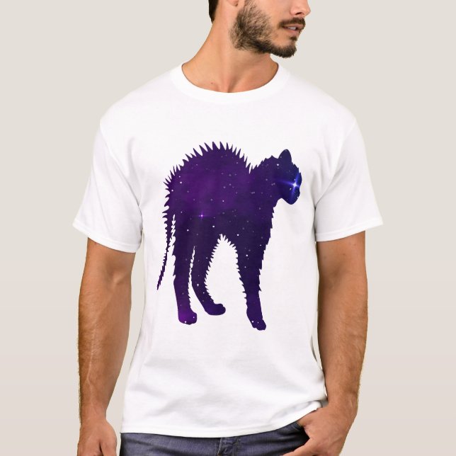 T-shirt Galaxie en colère conception graphique chat lancer (Devant)