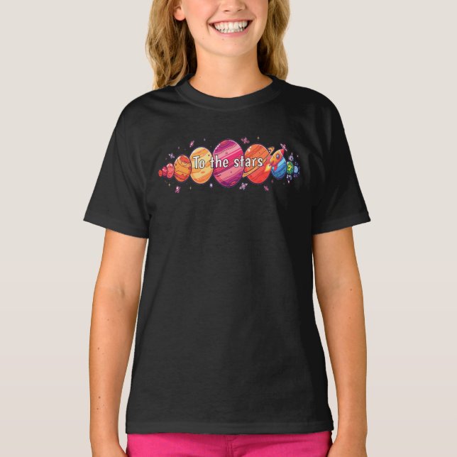 T-shirt Galaxy Explorer Enfants Chemise Amusante Space Ave (Devant)