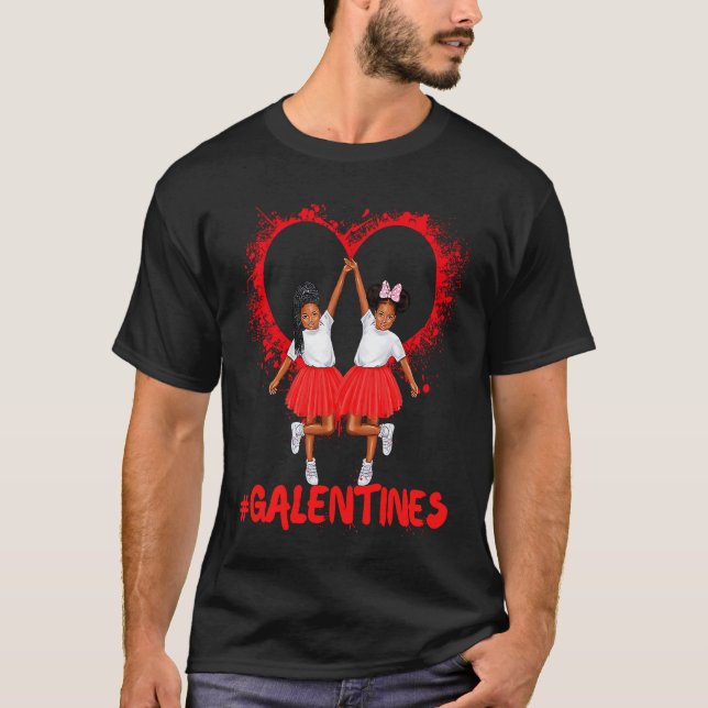 T-shirt Galentines Day Fun Cute Brown Skin Girls Best Girl (Devant)