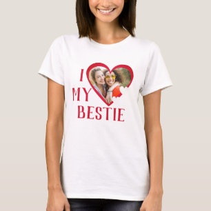 T-shirt Galentines I Love My Bestie Photo personnalisée