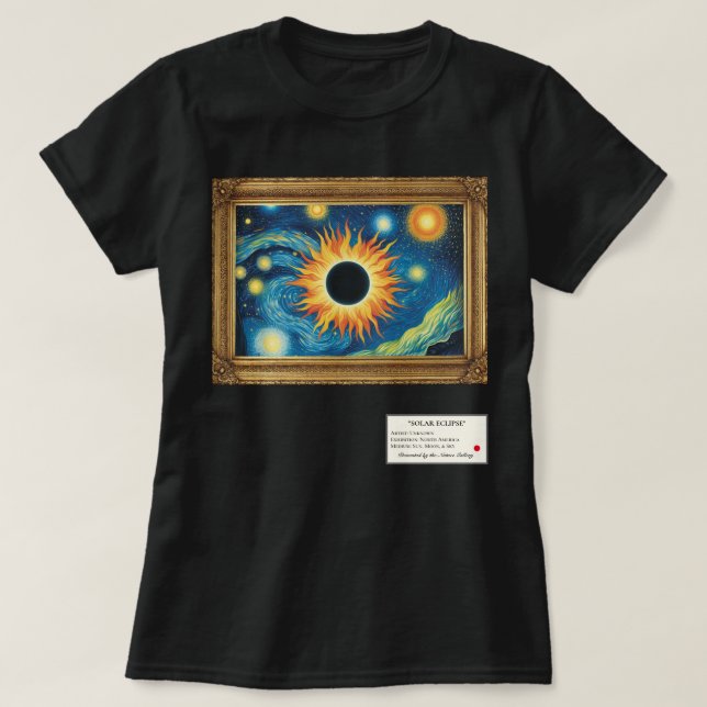 T-shirt Galerie d'art Eclipse solaire encadrée (Design devant)