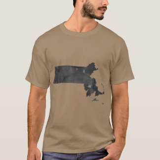 T-shirt Galerie Wall Art Massachusetts State Outline Water