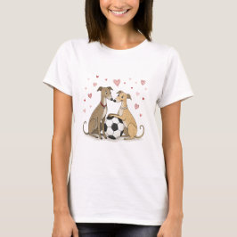 T-shirt Galgos with soccer ball for Valentine's Day