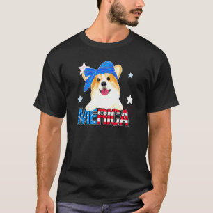 T-shirt Gallois Corgi Merica Drapeau Américain Bandana 4èm