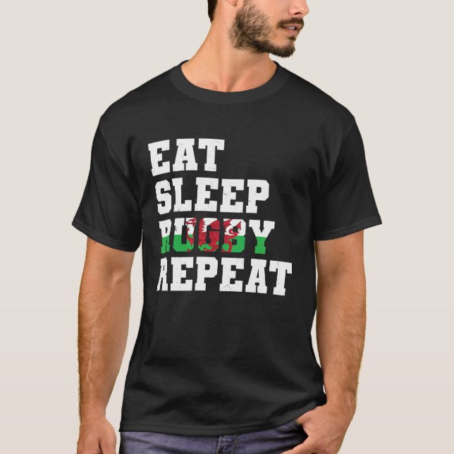 T-shirt Gallois Mangez Le Rugby Dormir Répéter (Devant)