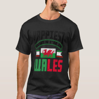 T-shirt Gallois Pays de Galles Drapeau Gallois Plus Heureu
