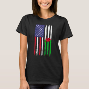 T-shirt Gallois Racines Drapeau Demi-Américain Patriotique