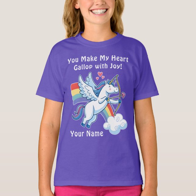 T-shirt Galloping Unicorn Cupid's Love Magic (Devant)