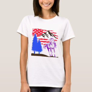 T-shirt Galloping Wild Mountain Horse