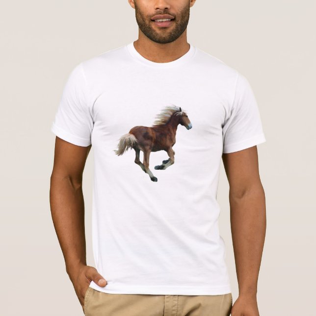 T-shirt Galoping Haflinger Palomino Horse-Lover Tee (Devant)