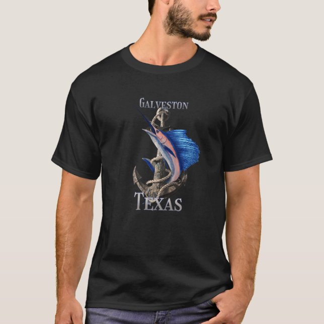 T-shirt Galveston Texas Espadon Marlin Ocean Fishing (Devant)