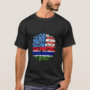 T-shirt Gambia Tournesol Drapeau Gambien Fierté Gambienne