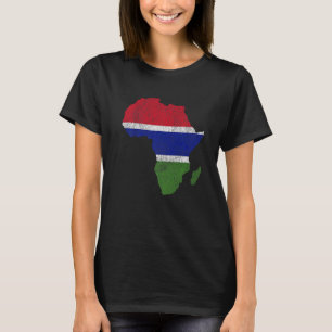T-shirt Gambie Drapeau Afrique Continent Silhouette Cadeau