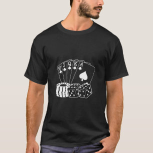 T-shirt Gambling Casino Cartes Dice Poker Chips Art