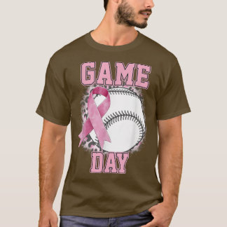 T-shirt Game Day Breast Cancer Awareness Teeball Tackle Ca