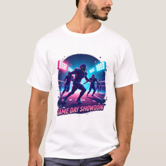 T-shirt Game Day Showdown – Neon Football Action Graphic