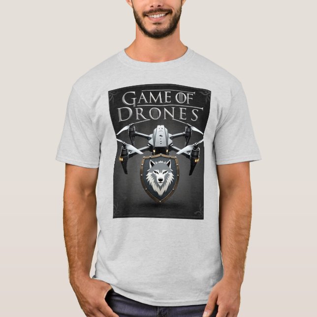 T-shirt Game of Drones – Stark Direwolf Drone Emblem (Devant)