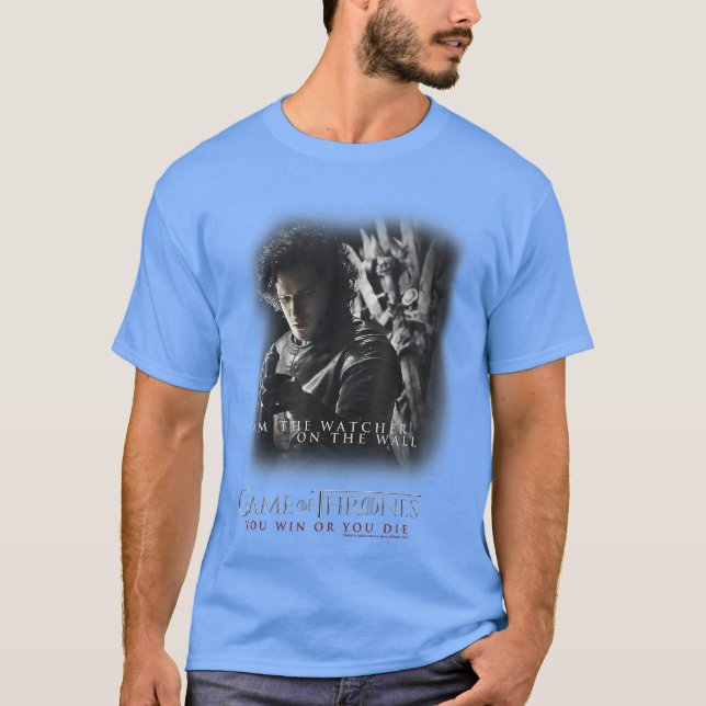 T-shirt Game ofhrones Jon Snow I Amhe Watcher Onhe Wall bo (Devant)