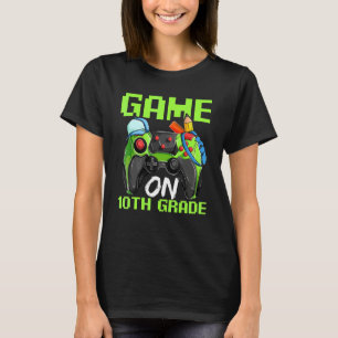 T-shirt Game On Dixième Année  Garçons Joueurs De Vidéo De