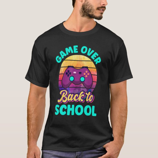 T-shirt Game Over Back To School Video Game Leveled Up Boy (Devant)