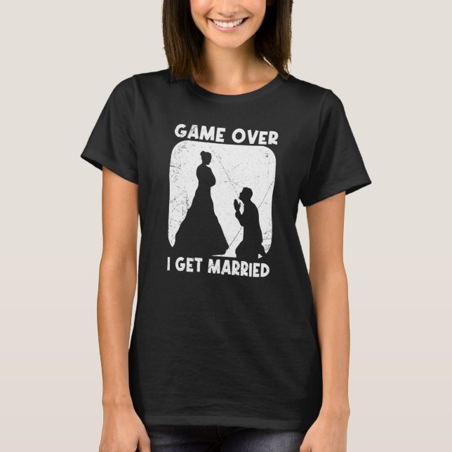 T-shirt Game over bride groom husband and wife wedding (Devant)