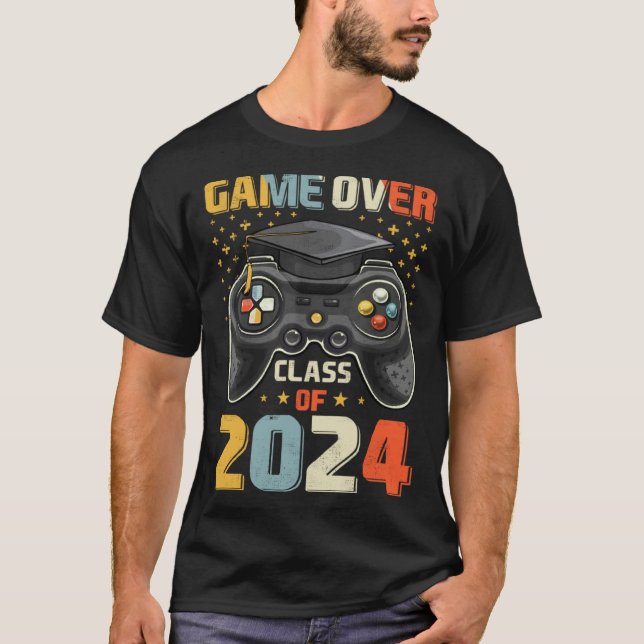 T-shirt Game Over Class Of 2024 Graduation Happy Last Day  (Devant)