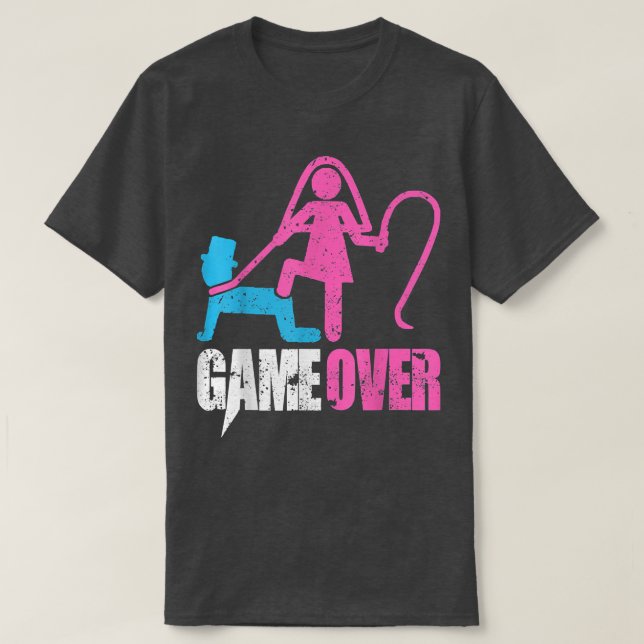 T-shirt Game Over Wedding Bride and Groom Bachelor  (Design devant)