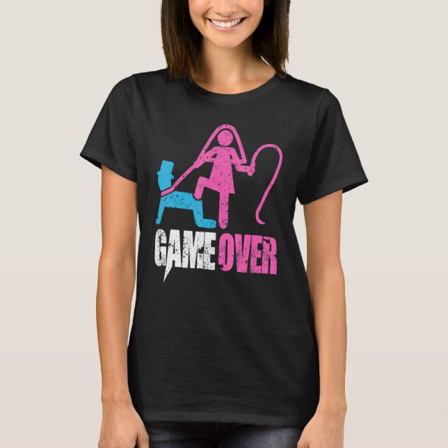 T-shirt Game Over Wedding Bride and Groom Bachelor Party (Devant)