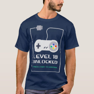 T-shirt Gamer 18 ans 18e anniversaire Cadeau niveau 18