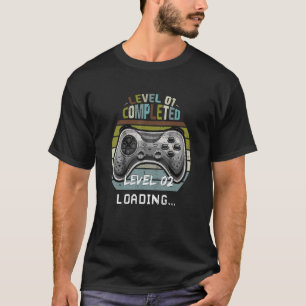 T-shirt Gamer 1er Anniversaire Niveau 1 Niveau complet Cha