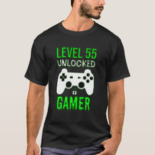 T-shirt Gamer 55e anniversaire drôle cadeau niveau 55 déve