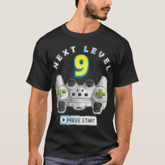 T-shirt Gamer 9e Anniversaire Prochain Niveau 9 Contrôleur