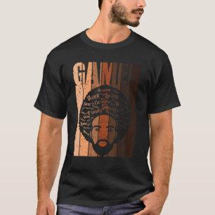 T-shirt Gamer Afro Black History Mois Retro BLM Gaming Vi