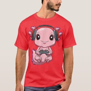 T-shirt Gamer Axolotl - Kawaii Online Gaming Computer Vide